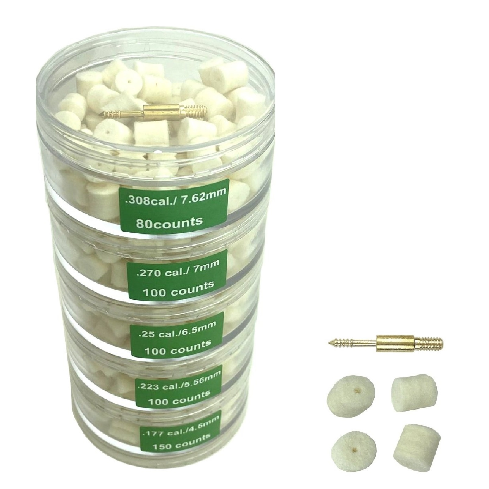Gun Cleaning Wool Pellets Κυλινδρικές Θήκες Βιδώνονται μαζί Συσκευασμένες